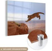 Puma dans les montagnes Verre 60x40 cm - Tirage photo sur verre (décoration murale en plexiglas)