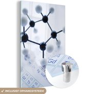 MuchoWow® Glasschilderij 120x180 cm - Schilderij acrylglas - DNA-model op het periodiek systeem - Foto op glas - Schilderijen