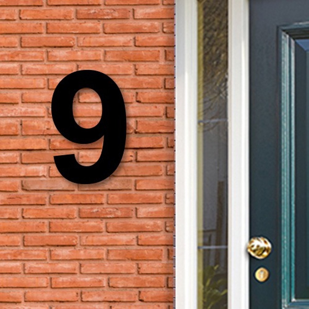 Huisnummer Acryl zwart, cijfer 9, Hoogte 16cm - Huisnummers - Huisnummer zwart - Huisnummer modern - Gratis verzending!
