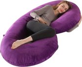 Oreiller de grossesse - Oreiller de couchage latéral - Oreiller corporel - Oreiller de grossesse - Oreiller de maternité - Oreiller de grossesse XXL - Violet
