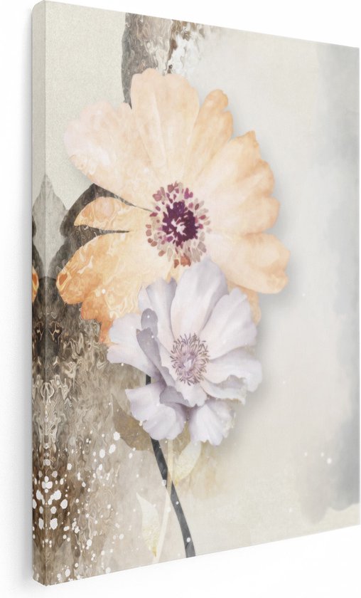 Artaza Peinture sur Toile Fleurs - Art Abstrait - 90x120 - Groot - Photo sur Toile - Impression sur Toile