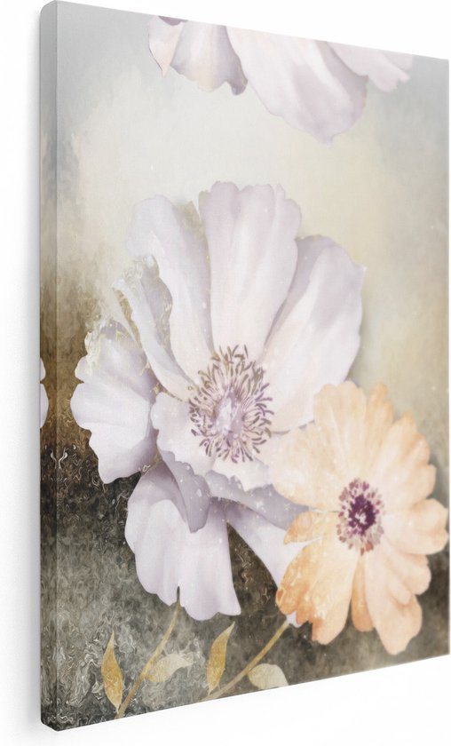Artaza Canvas Schilderij Bloemen - Abstracte Kunst - 90x120 - Groot - Foto Op Canvas - Wanddecoratie Woonkamer