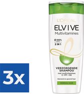 L’Oréal Paris Elvive Multivitamines 2-in-1 - 250 ml - Shampoo - Voordeelverpakking 3 stuks