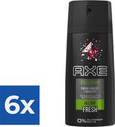 Axe Deospray - Collision Fresh Forest + Graffiti 150 ml - Voordeelverpakking 6 stuks