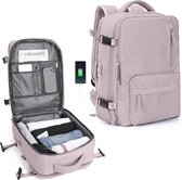 Handbagage Reistas voor Vrouwen en Mannen - Laptoptas - Flightbag en Rugzak met Cabin Size Laptopvak, USB-Oplaadpoort en Schoenencompartiment