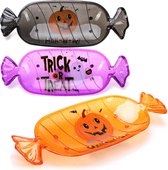 3x bols à collation Halloween - assiettes à collation en plastique au design bonbon - vaisselle de fête pour Halloween et soirées à thème (3 pièces - coquille - coloré)