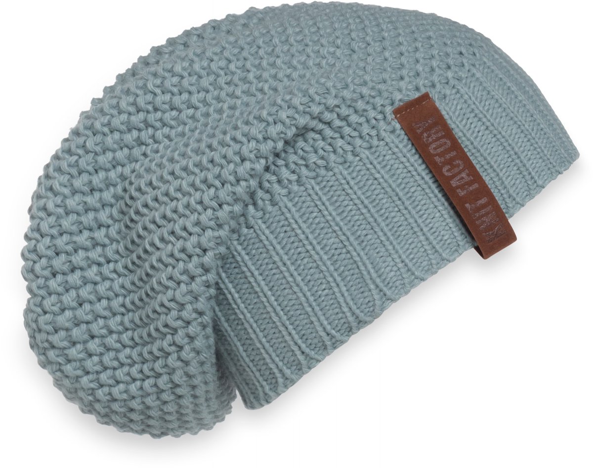 Knit Factory Coco Gebreide Muts Heren & Dames - Sloppy Beanie hat - Stone Green - Warme groene Wintermuts - Unisex - One Size