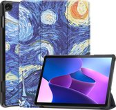 Hoes Geschikt voor Lenovo Tab M10 (3rd gen) Hoes Book Case Hoesje Trifold Cover - Hoesje Geschikt voor Lenovo Tab M10 (3e gen) Hoesje Bookcase - Sterrenhemel