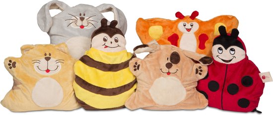 Bouillotte doudou Ours 2 en 1○ Peluche plate toute douce bébé