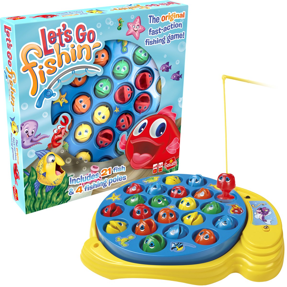 Let's Go Fishing Original (ML) - Actiespel - Hengelspel - Visspel - Vissen vangen van Goliath — cadeau in Spellen & Speelgoed - foto 2