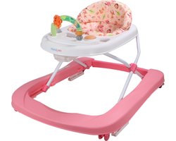 MamaLoes Loopstoel met Speelbord - Evi Roze - Loopstoeltje Baby - Meisje - Baby Walker met Wielen