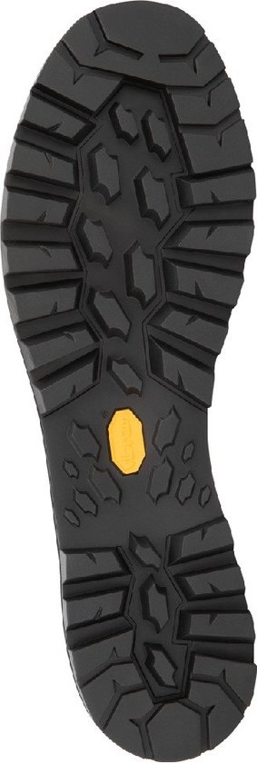 Zwarte Vibram buitenzool met grof profiel.
