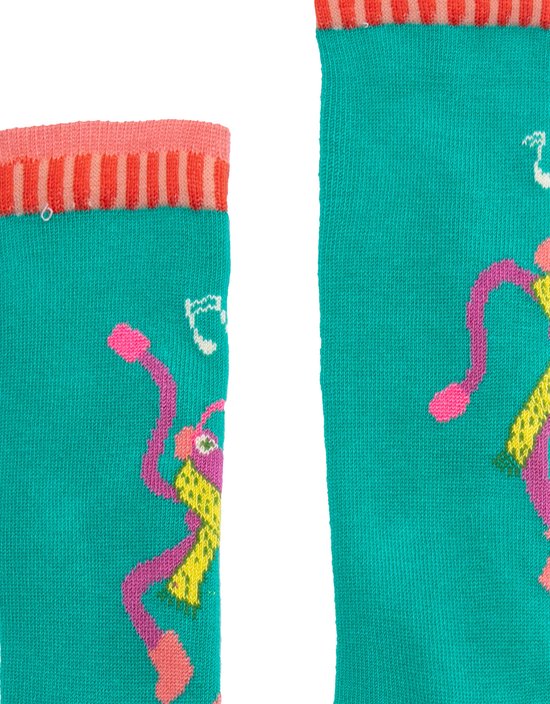 Weri Spezials Argyle Unisex kniekousen van katoen voor kinderen en volwassenen rombe patroon rijsokken, groen/blauw., 23-26