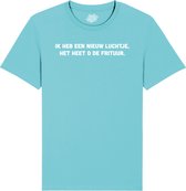O de Frituur - Frituur Snack Outfit - Grappige Eten En Snoep Spreuken en Teksten Cadeau - Dames / Heren / Unisex Kleding - Unisex T-Shirt - Atoll Blauw - Maat S