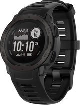 Strap-it Siliconen smartwatch bandje - geschikt voor Garmin Instinct 1 / Garmin Instinct 2 - zwart