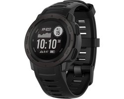 Strap-it Siliconen smartwatch bandje - geschikt voor Garmin Instinct 1 / Garmin Instinct 2 - zwart