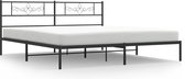 vidaXL - Bedframe - met - hoofdbord - metaal - zwart - 183x213 - cm