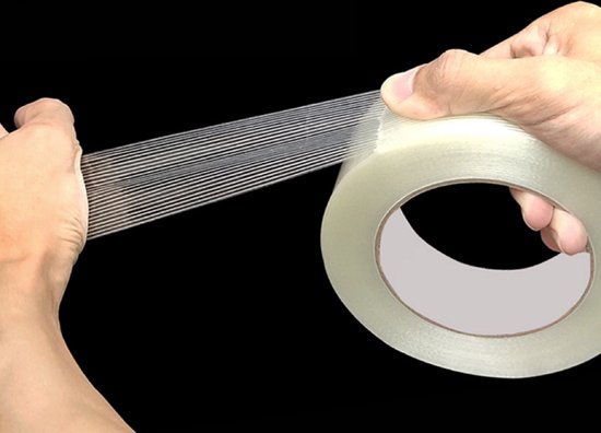 Filament tape - 2 rollen - 50 mm x 20 m - Tape - Plakband - Verpakking - Wit