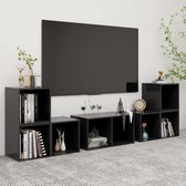 vidaXL Televisiekastenset - Klassiek Design - Opbergmogelijkheden - Horizontaal/Verticaal - Grijs - Spaanplaat - Montage nodig - 6x TV-meubel - Kast