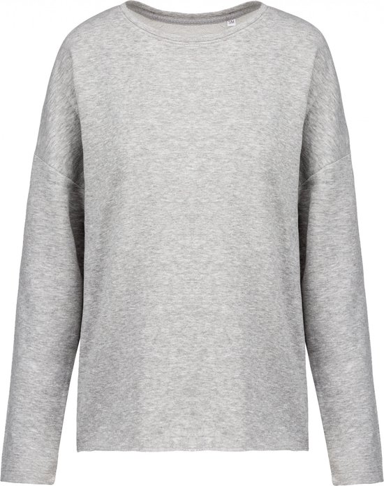 Sweatshirt Dames L/XL Kariban Ronde hals Lange mouw Light grey heather 87% Katoen, 9% Polyester, 4% Viscose