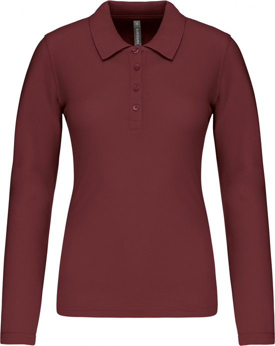 Polo femme manches longues Kariban Piqué K257 - Vin - 3XL