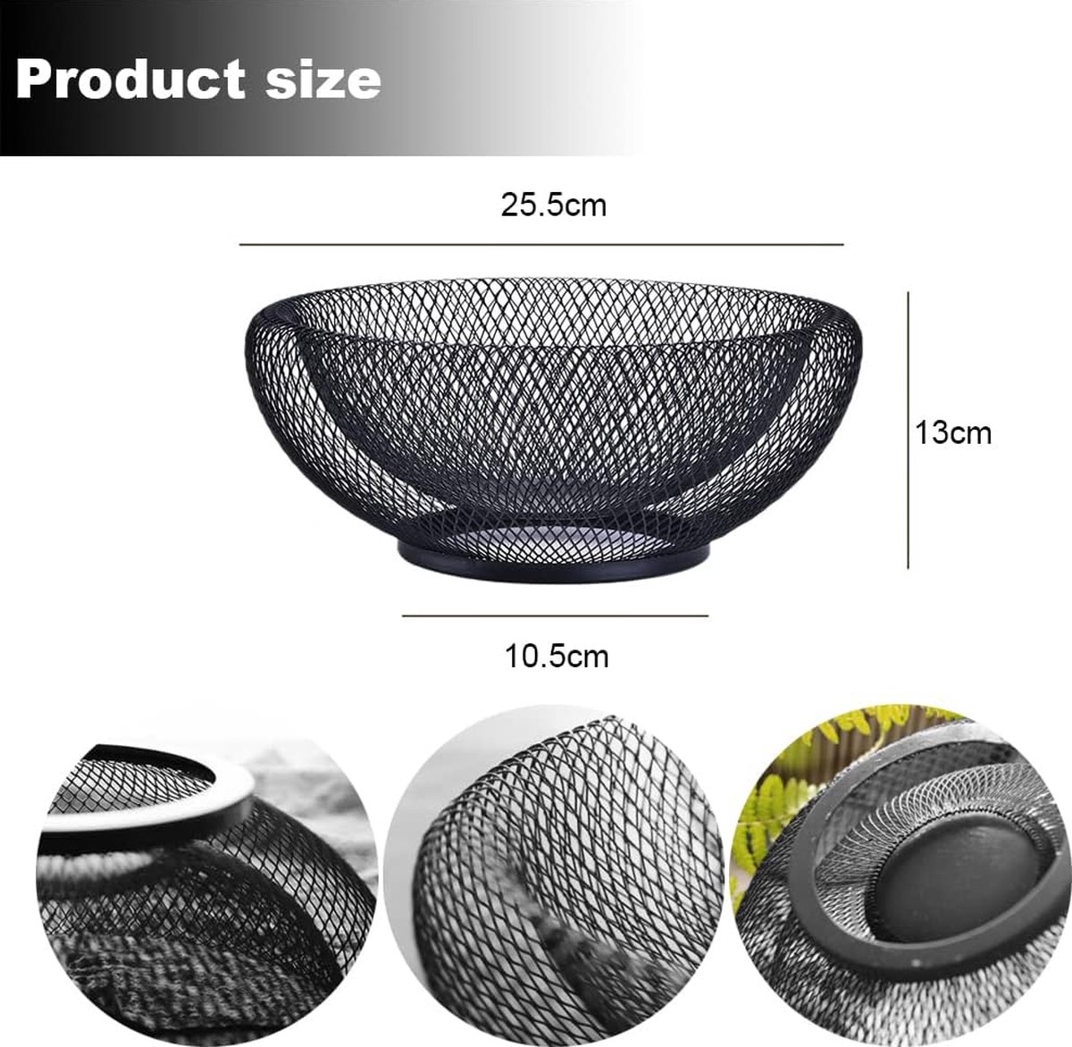 Fruits Frais Corbeille à Fruits En Fil Métallique,Porte-Fruits,récipient Rond Coupe A Fruit