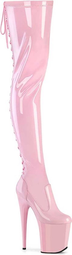 Pleaser - FLAMINGO-3850 Plateau Overknee Laarzen - US 6 - 36 Shoes - Roze