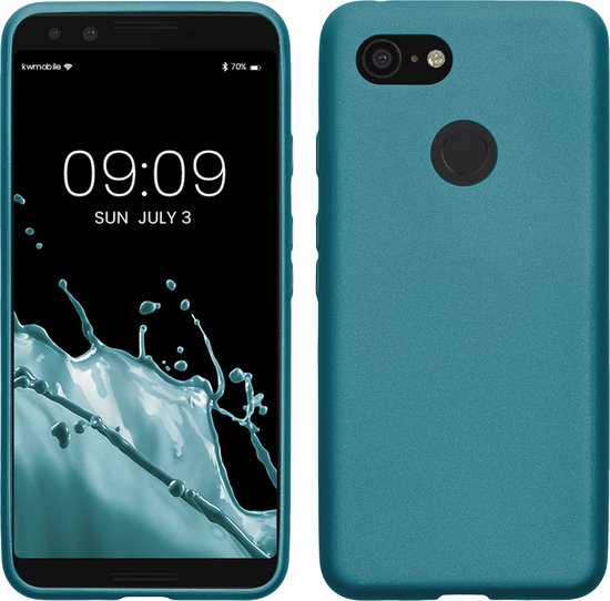 kwmobile telefoonhoesje geschikt voor Google Pixel 3 - Hoesje voor smartphone - Back cover in Metallic carabisch blauw
