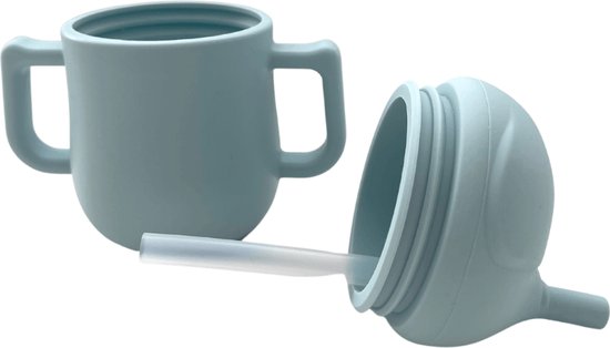 Mabebi - Drinkbeker met rietje - Oefenbeker - Trainingsbeker - Drinkbeker met handvaten - Drinkbeker olifant - Blauw van Mabebi — afbeelding 5