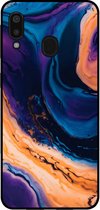 Smartphonica Telefoonhoesje voor Samsung Galaxy A20E marmer look - backcover marmer hoesje - Blauw / TPU / Back Cover geschikt voor Samsung Galaxy A20e