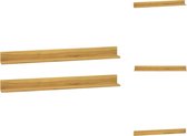 vidaXL Massief teakhouten wandplanken - 110 x 10 x 10 cm - Stabiel frame - Wandsteun