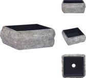 vidaXL Marmeren wastafel - 30 x 30 x 13 cm - zwart - Wastafel