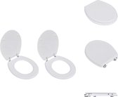vidaXL Universele Toiletbril - Wit - 45 x 36 x 5 cm (LxBxH) - Duurzaam MDF - Sterke Chroom-zinklegering - Toiletbril