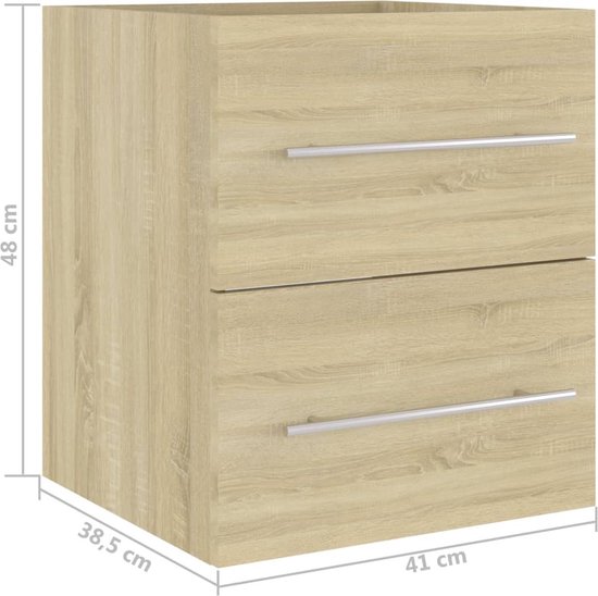 vidaXL Wastafelkast met lades 90x34,5x60 cm zwart eikenkleurig, wastafelkast, badkamerbadmeubel, wastafelmeubel, toiletwastafelkast