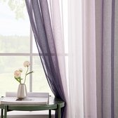 halfdoorzichtig, vintage, decoration curtain, Set of 2, 140 x 215 cm, Purple
