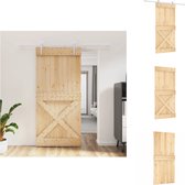 vidaXL Massief grenenhouten schuifdeur - 95 x 3.6 x 210 cm - Stil en ruimtebesparend - Deur