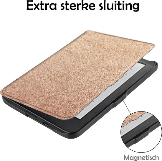 Hoesje Geschikt voor Kobo Clara HD Hoes Bescherm Hoesje Case Sleep Cover Met Screenprotector - Hoes Geschikt voor Kobo Clara HD Hoesje - Rosé Goud van Hoesje  — afbeelding 3