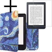 Hoes Geschikt voor Kobo Nia Hoesje Bookcase Cover Book Case Hoes Sleepcover Met Screenprotector - Sterrenhemel