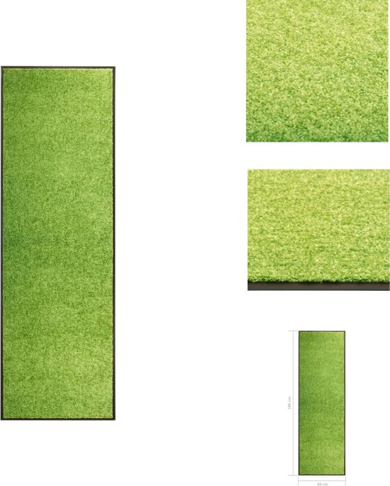 vidaXL Deurmat - Binnen/Buitenmat 180x60cm - Anti-Slip PVC - Groen - Deurmat