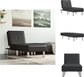 vidaXL Verstelbare Chaise Longue - Zwart - Kunstleer - 55x140x70 cm - Multifunctioneel - Chaise longue