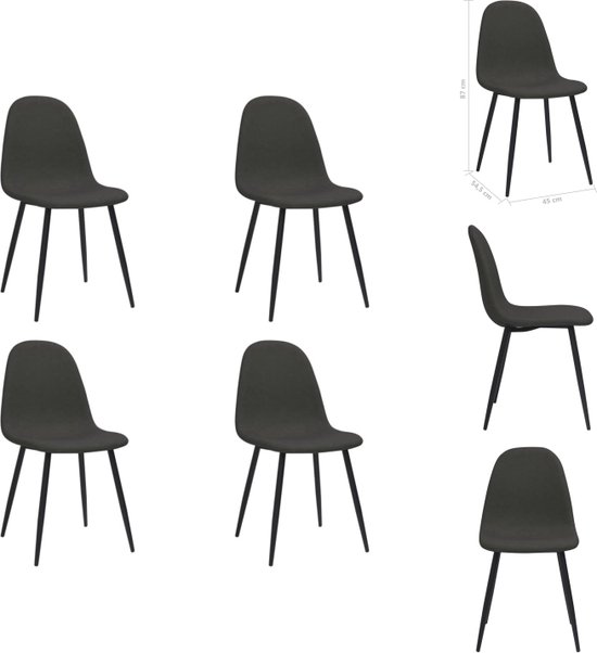 vidaXL Ensemble de chaises de salle à manger - Simili cuir - Zwart - 45x54,5x87 cm - Chaise de salle à manger