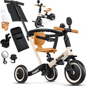 KIDIZ® Loopfiets 6in1 voor Jongens en Meisjes van 1 tot 5 jaar - Driewieler voor Kinderen tot 25 kg Kinderfiets - Beige