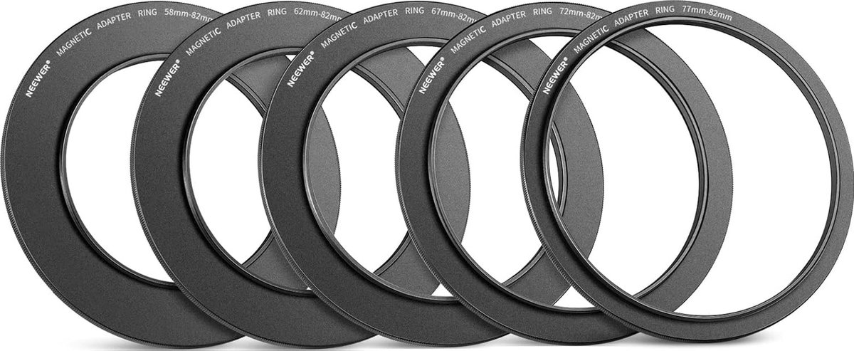 Neewer® - Magnetische Filterringadapter - Verbeterde Lenscompatibiliteit - 58-82, 62-82, 67-82, 72-82, 77-82 - Voor NEEWER K&F 82mm naar 77/72/67/62/58mm Lens - Eenvoudige Lensfiltervergroting en Stevig Ontwerp