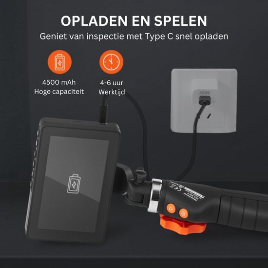 STURMM® ST-IC301 - Industriële Endoscoop Met Dubbele Camera Professionele Inspectiecamera 4 5 Inch Display Inclusief Gratis 32gb Micro Sd 10 Meter Kabel