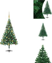vidaXL Kunstkerstboom - 120 cm - PVC - 230 takken - LED-verlichting - USB-aansluiting - Groen - Decoratieve kerstboom