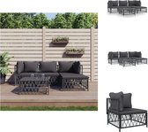 vidaXL Tuinmeubelset - Lounge - Antraciet - Geweven stof - Gepoedercoat staal - Textileen - 72x72x66cm - Tuinset