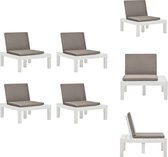 vidaXL Loungestoelen - Wit - Kunststof - 78x78x70cm - Weerbestendig - Tuinstoel