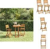 vidaXL Chaises de bar de jardin pliantes en bois - Bois d'acacia - 45 x 58 x 118 cm - Avec repose-pieds - Set de 2 - Chaise de jardin