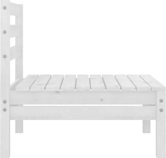 vidaXL Ensemble de salon - Bois de pin - Wit - 63,5 x 63,5 x 62,5 cm - Ensemble de jardin