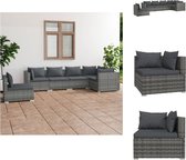 vidaXL Lounge tuinset - Grijs - PE-rattan - Modulair design - Hoogwaardig materiaal - Stevig frame - Tuinset